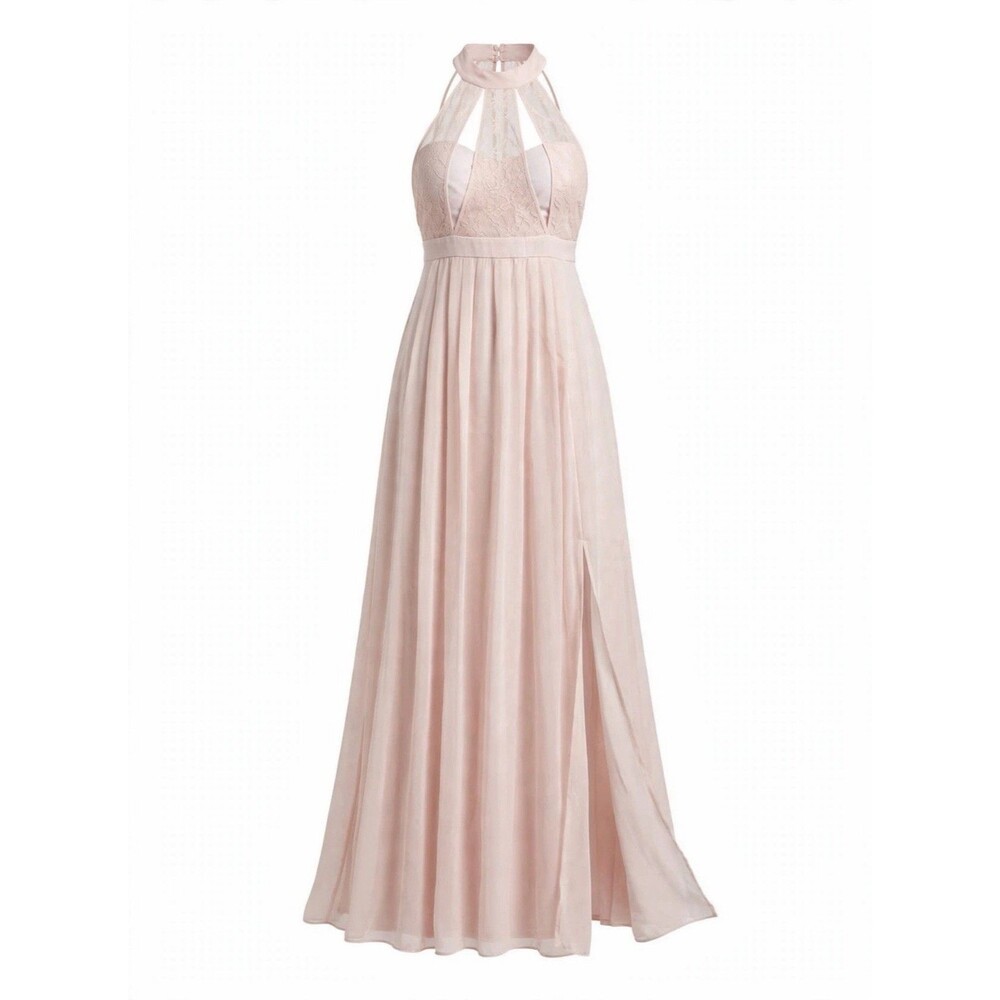 BCBG Generation 6 Blush Pink Lace Maxi Dress Formal